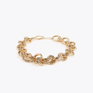 Lola Casademunt Collares<Collar gargantilla dorada con textura DORADO