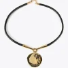 Lola Casademunt Collares<Collar gargantilla medalla METAL-NEGRO