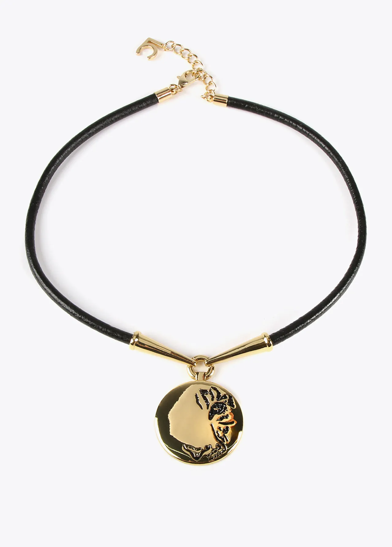 collar_gargantilla_medalla_0.webp Lola Casademunt Collares<Collar gargantilla medalla METAL-NEGRO