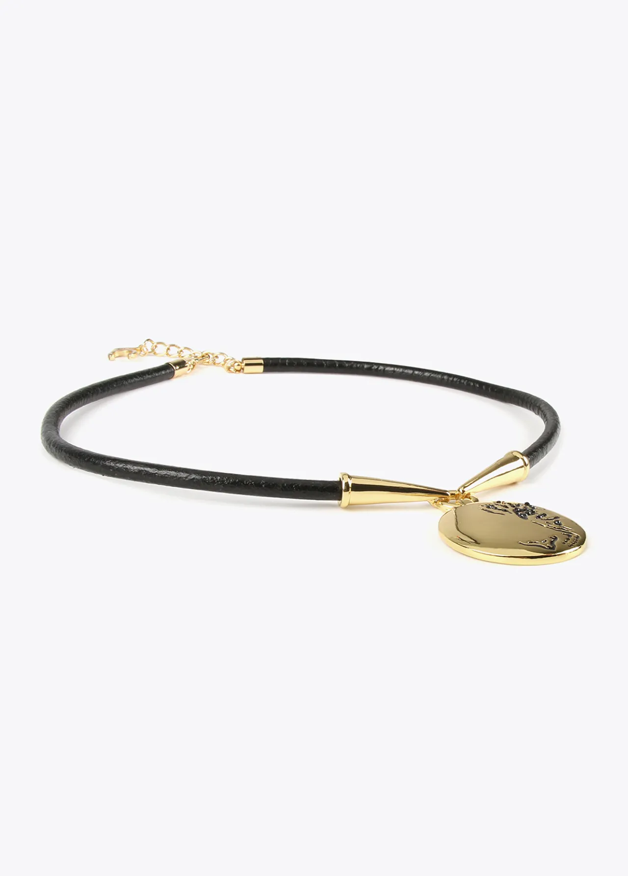 collar_gargantilla_medalla_4.webp Lola Casademunt Collares<Collar gargantilla medalla METAL-NEGRO