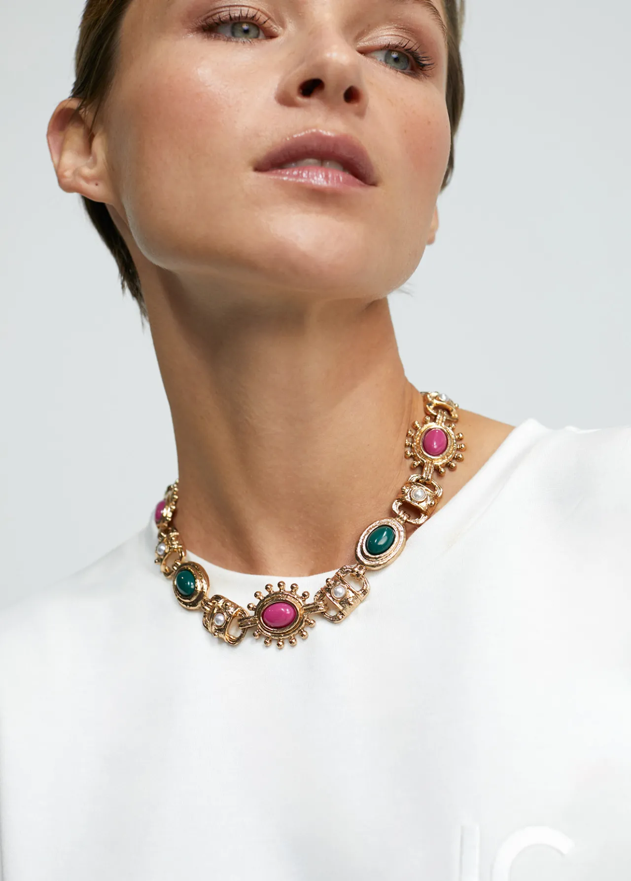 collar_gargantilla_piedras_2.webp Lola Casademunt Collares<Collar gargantilla piedras METAL-MULTICOLOR