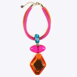 Lola Casademunt Bisuteria<Collar maxi piezas de colores NARANJA