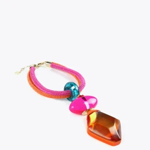 Lola Casademunt Bisuteria<Collar maxi piezas de colores NARANJA