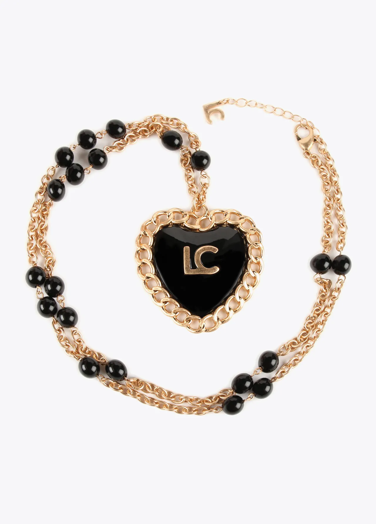 collar_medalla_corazn_0.webp Lola Casademunt Collares<Collar medalla corazón METAL-NEGRO
