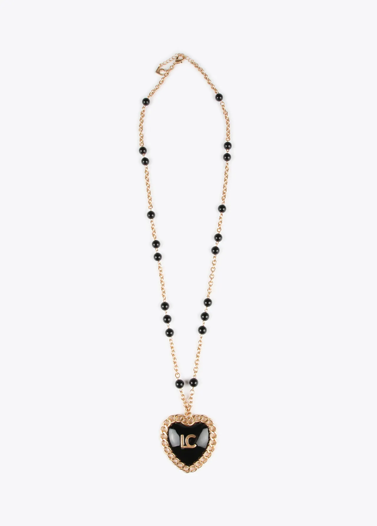 collar_medalla_corazn_2.webp Lola Casademunt Collares<Collar medalla corazón METAL-NEGRO