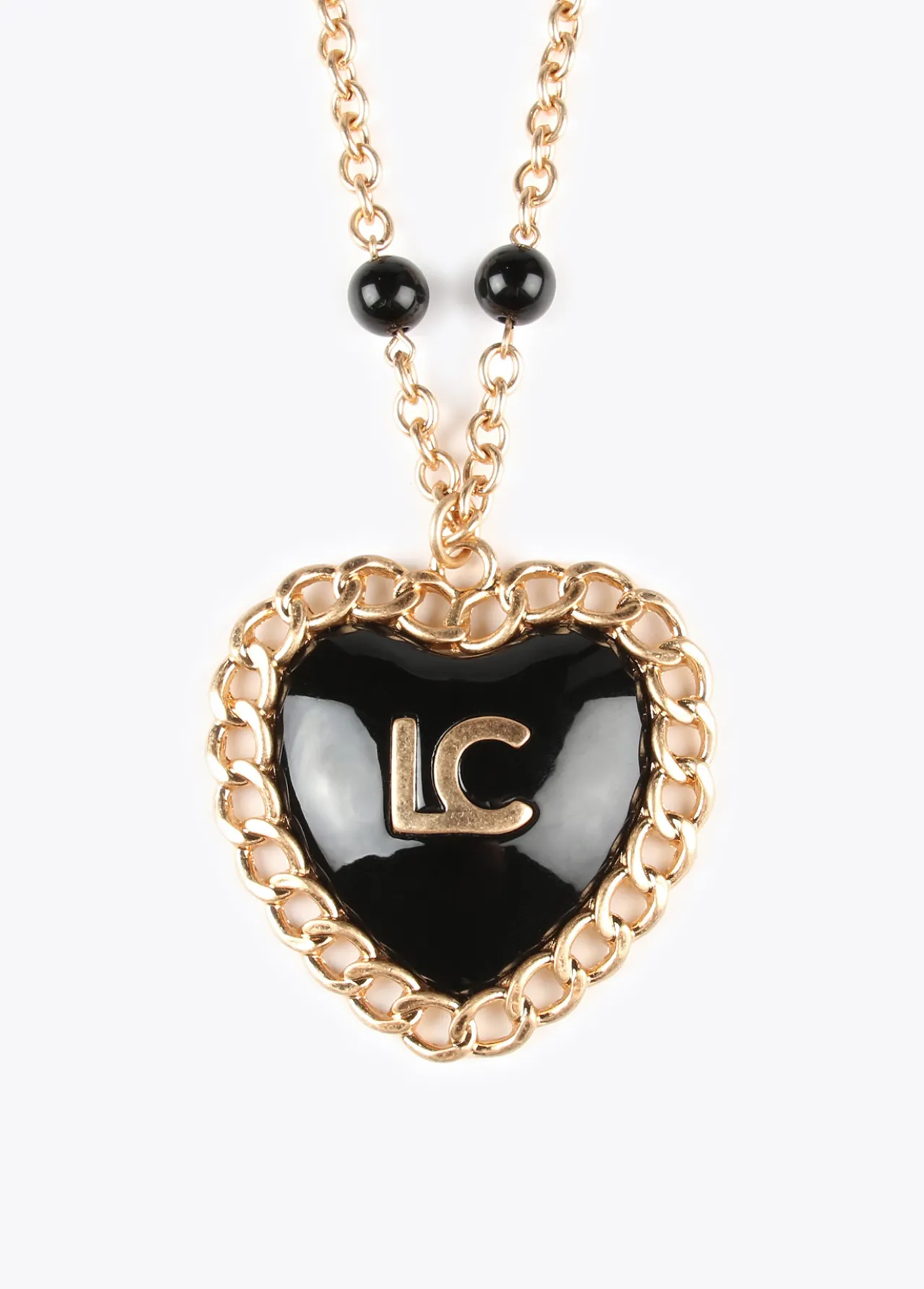 collar_medalla_corazn_3.webp Lola Casademunt Collares<Collar medalla corazón METAL-NEGRO