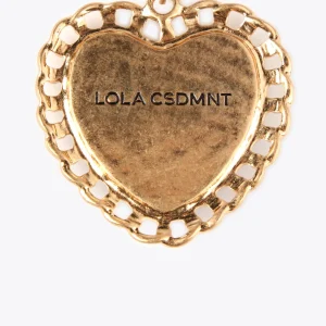 Lola Casademunt Collares<Collar medalla corazón METAL-NEGRO