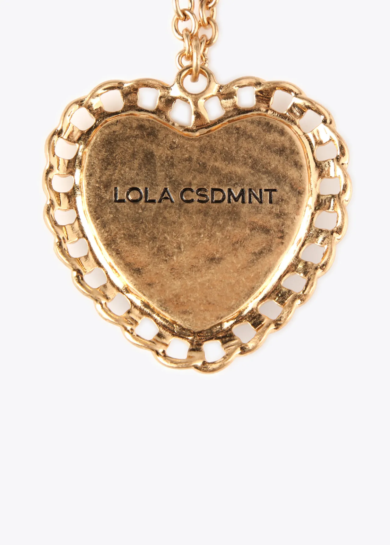 collar_medalla_corazn_4.webp Lola Casademunt Collares<Collar medalla corazón METAL-NEGRO