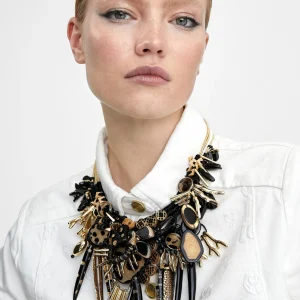 Lola Casademunt Bisuteria<Collar multi abalorios estilo africano NEGRO