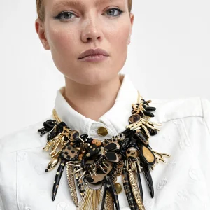 Lola Casademunt Bisuteria<Collar multi abalorios estilo africano NEGRO