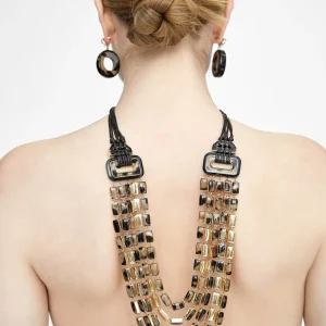 Lola Casademunt Bisuteria<Collar multi cadena animal print DORADO