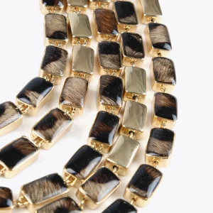 Lola Casademunt Bisuteria<Collar multi cadena animal print DORADO