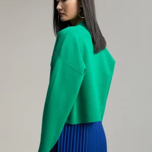 Lola Casademunt Punto<Cárdigan detalle espejos VERDE