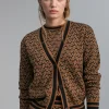 Lola Casademunt Punto<Cárdigan monograma MARRON-NEGRO