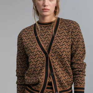 Lola Casademunt Punto<Cárdigan monograma MARRON-NEGRO