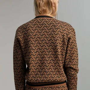 Lola Casademunt Punto<Cárdigan monograma MARRON-NEGRO