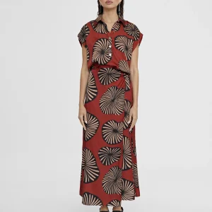 Lola Casademunt Vestidos Y Faldas<Falda estampada tipo pareo ROJO-NEGRO