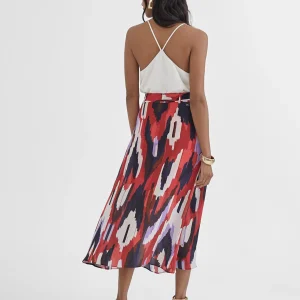 Lola Casademunt Vestidos Y Faldas<Falda fluída estampada LILA-ROJO