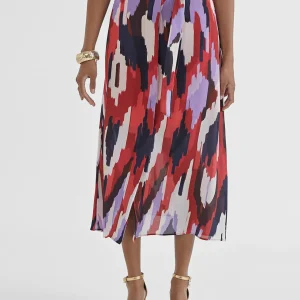 Lola Casademunt Vestidos Y Faldas<Falda fluída estampada LILA-ROJO