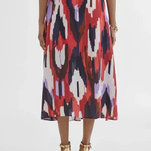 Lola Casademunt Vestidos Y Faldas<Falda fluída estampada LILA-ROJO
