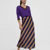 Lola Casademunt Vestidos Y Faldas<Falda midi de rayas AZUL-MARRON