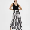 Lola Casademunt Vestidos Y Faldas<Falda midi de rayas NEGRO-BLANCO