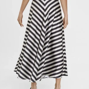 Lola Casademunt Vestidos Y Faldas<Falda midi de rayas NEGRO-BLANCO