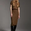 Lola Casademunt Vestidos Y Faldas<Falda monograma bicolor MARRON-NEGRO