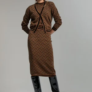 Lola Casademunt Vestidos Y Faldas<Falda monograma bicolor MARRON-NEGRO