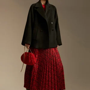 Lola Casademunt Vestidos Y Faldas<Falda plisada monograma ROJO-NEGRO