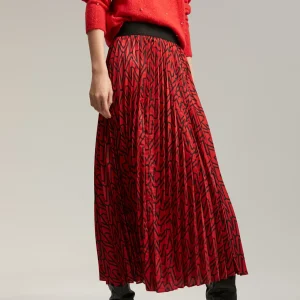 Lola Casademunt Vestidos Y Faldas<Falda plisada monograma ROJO-NEGRO