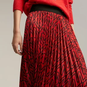 Lola Casademunt Vestidos Y Faldas<Falda plisada monograma ROJO-NEGRO