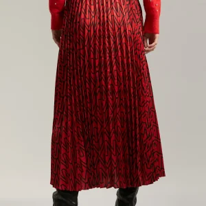 Lola Casademunt Vestidos Y Faldas<Falda plisada monograma ROJO-NEGRO