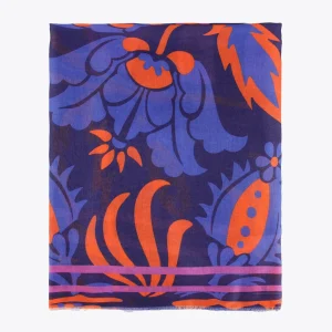 Lola Casademunt Accesorios<Foulard cara leopardo LILA-AZUL