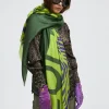 Lola Casademunt Animal Print | Bufandas Y Pañuelos<Fular maxi logo y animal NEGRO-VERDE