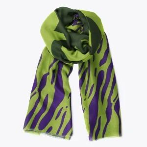 Lola Casademunt Animal Print | Bufandas Y Pañuelos<Fular maxi logo y animal NEGRO-VERDE