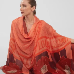 Lola Casademunt Accesorios<Fulard tonos naranaja NARANJA-ROJO