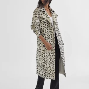 Lola Casademunt Chaquetas Y Gabardinas | Abrigos Y Cazadoras<Gabardina efecto serpiente NEGRO-MARRON