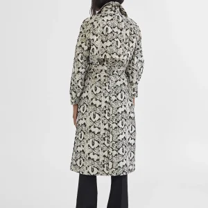 Lola Casademunt Chaquetas Y Gabardinas | Abrigos Y Cazadoras<Gabardina efecto serpiente NEGRO-MARRON