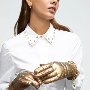 Lola Casademunt Gorros Sombreros Y Guantes<Guantes acolchados con cadena CRUDO