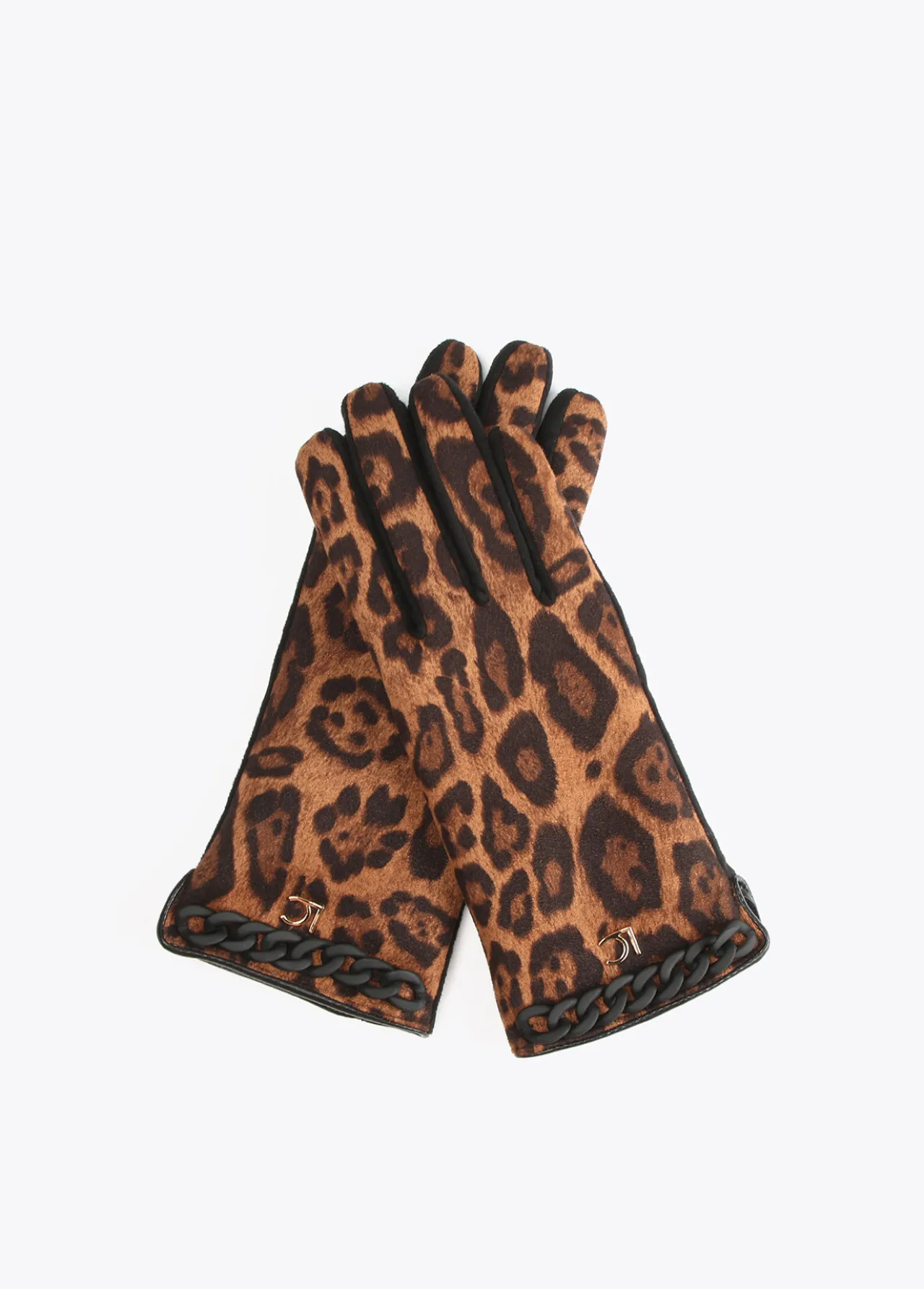 guantes_animal_print_1.webp Lola Casademunt Animal Print | Gorros Sombreros Y Guantes<Guantes animal print MARRON-NEGRO