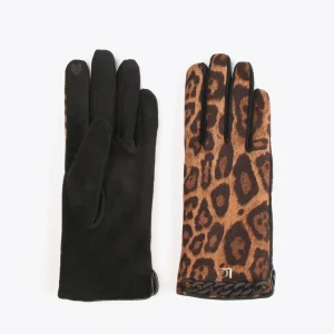 Lola Casademunt Animal Print | Gorros Sombreros Y Guantes<Guantes animal print MARRON-NEGRO