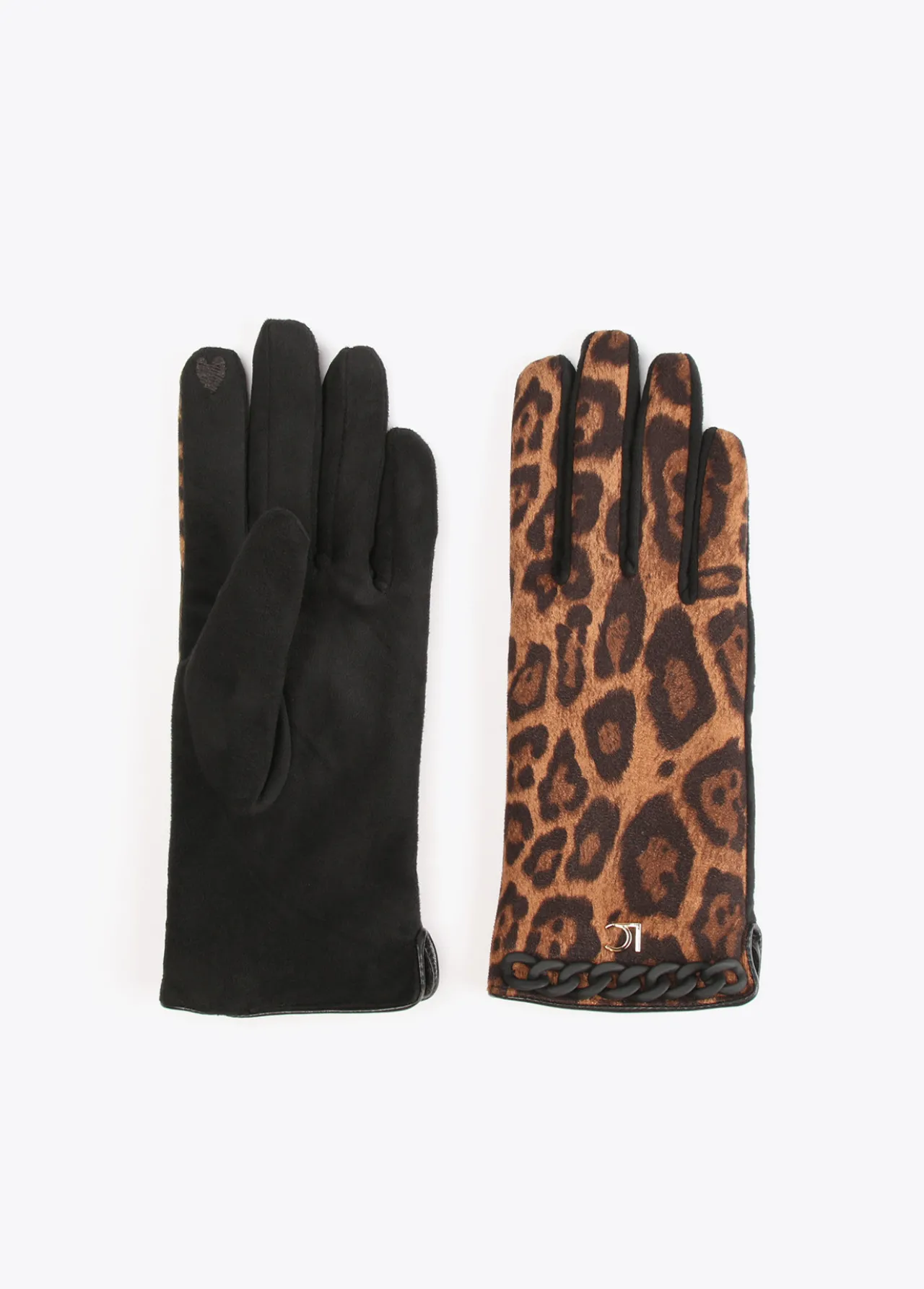 guantes_animal_print_2.webp Lola Casademunt Animal Print | Gorros Sombreros Y Guantes<Guantes animal print MARRON-NEGRO