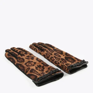 Lola Casademunt Animal Print | Gorros Sombreros Y Guantes<Guantes animal print MARRON-NEGRO