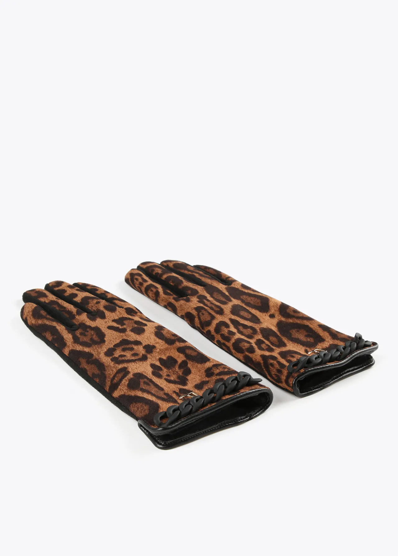 guantes_animal_print_3.webp Lola Casademunt Animal Print | Gorros Sombreros Y Guantes<Guantes animal print MARRON-NEGRO