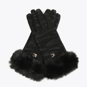 Lola Casademunt Gorros Sombreros Y Guantes<Guantes animal print NEGRO