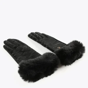 Lola Casademunt Gorros Sombreros Y Guantes<Guantes animal print NEGRO