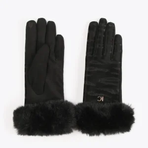 Lola Casademunt Gorros Sombreros Y Guantes<Guantes animal print NEGRO