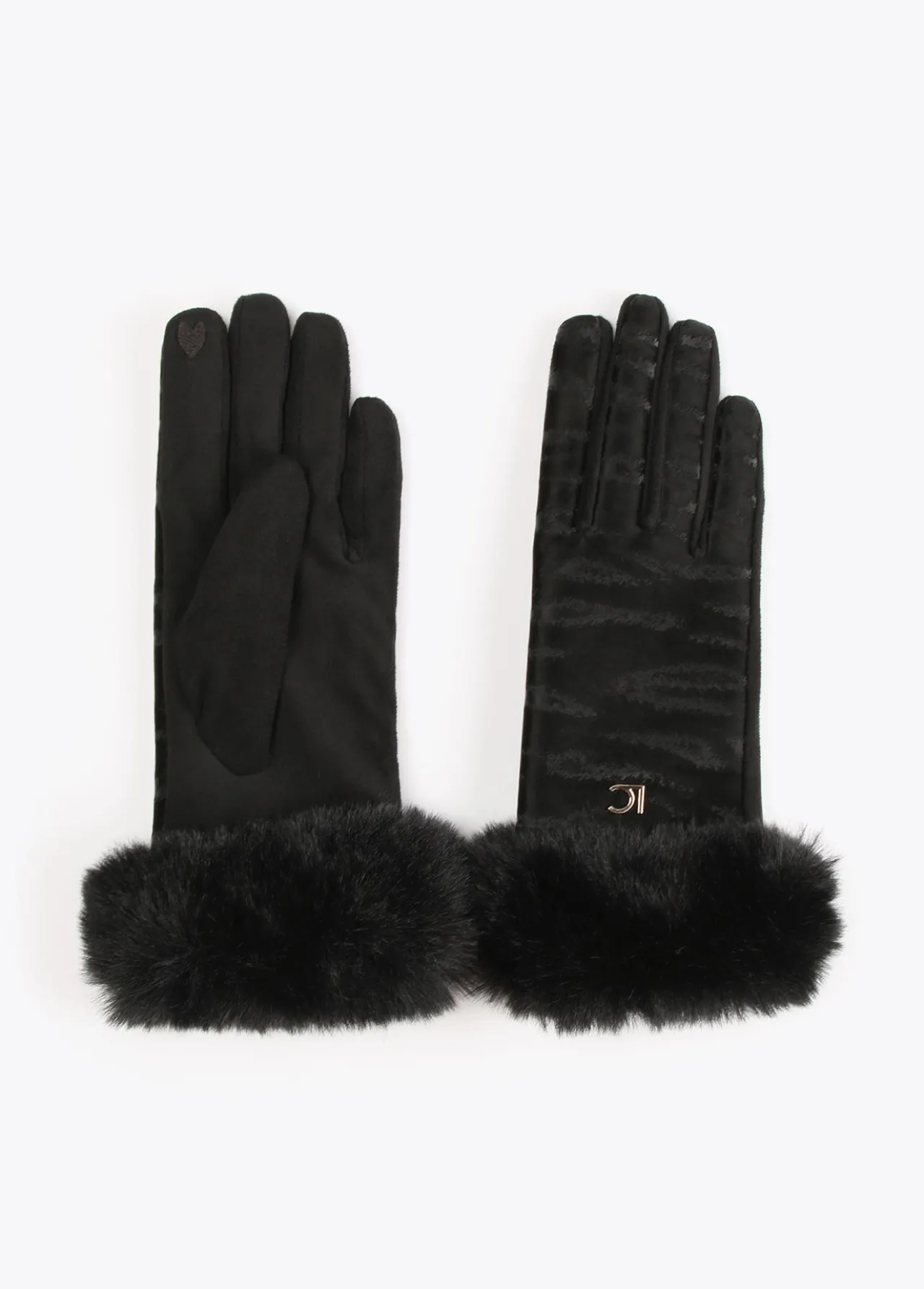 guantes_animal_print_negro_2.webp Lola Casademunt Gorros Sombreros Y Guantes<Guantes animal print NEGRO