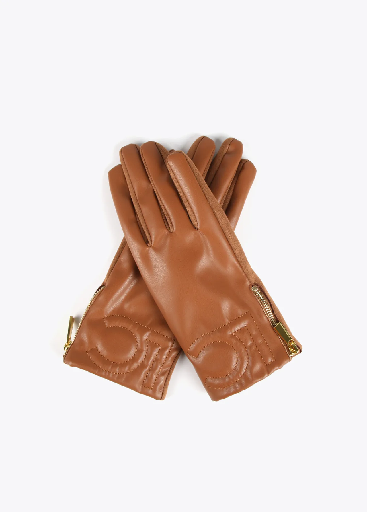 guantes_efecto_piel_0.webp Lola Casademunt Gorros Sombreros Y Guantes<Guantes efecto piel MARRON